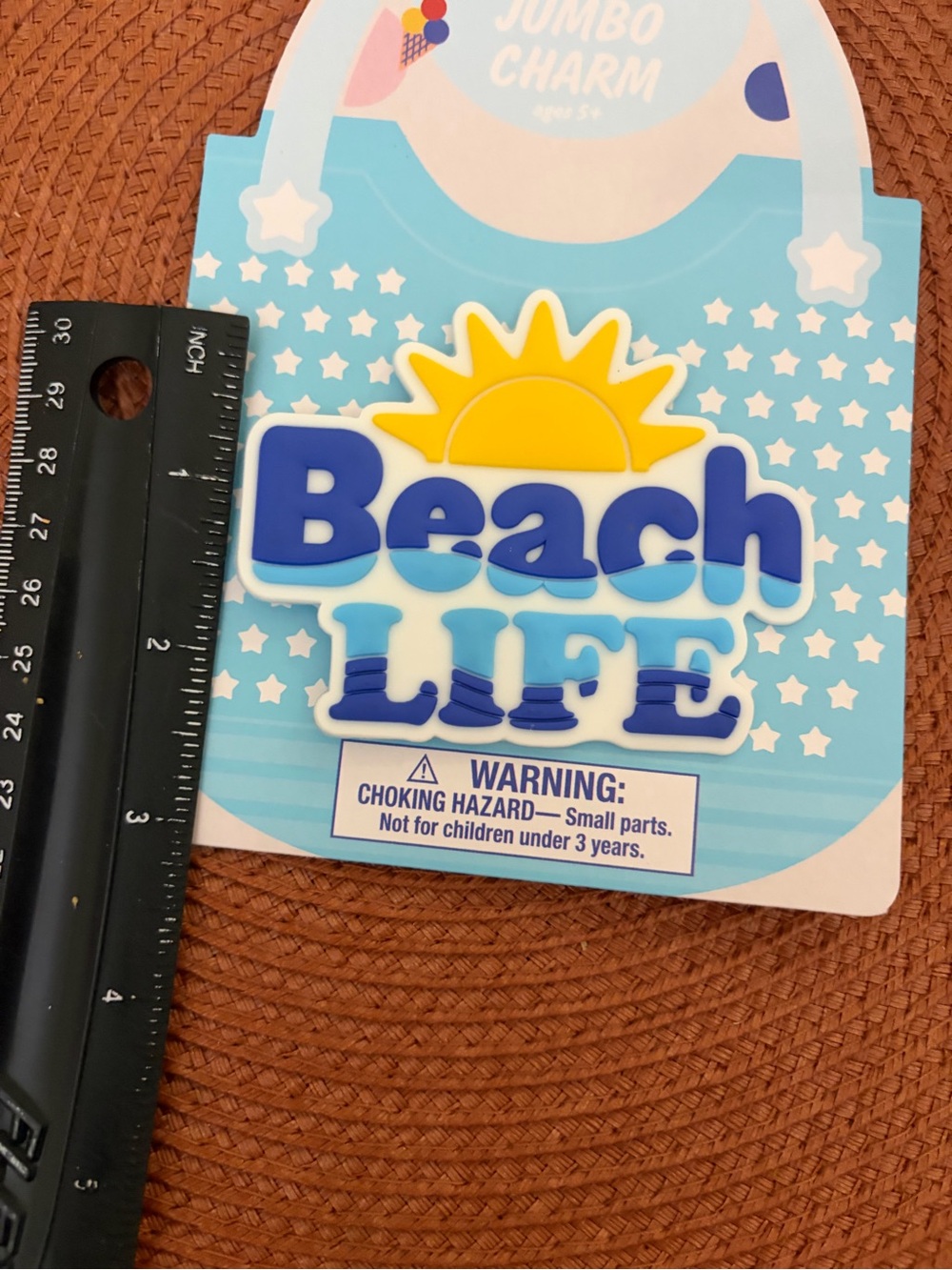 Beach Life Jumbo Charm - Yellow Sun with Blue Letters - Picture 4 of 6